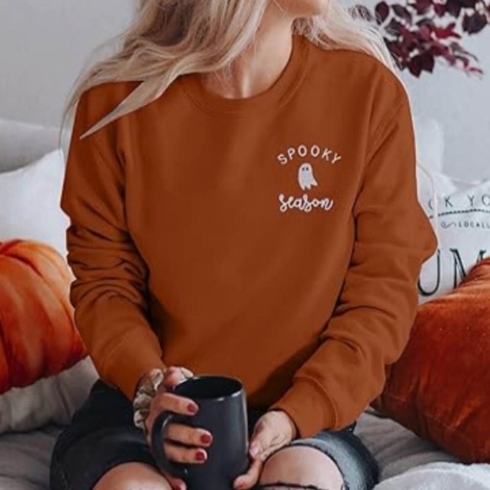 LOTUCY Cozy Spooky Season Sweatshirt Size XL NWOT P2P 44 - Picture 2 of 9